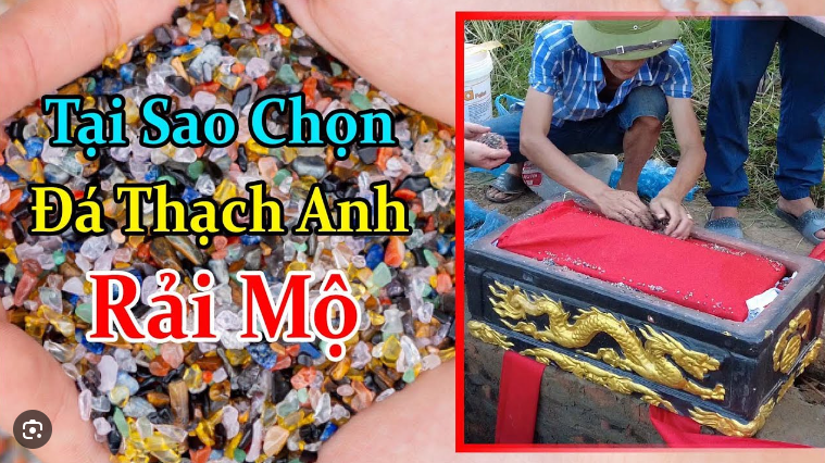 Đá thạch anh vụn bóng được dùng để rải mộ