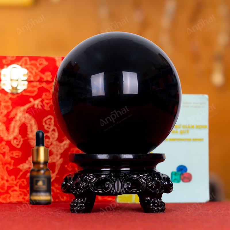 Quả Cầu Obsidian Đen 