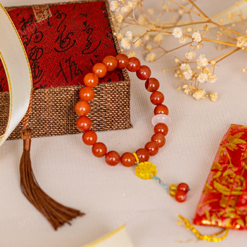 Vòng Tay Mã Não Lam Hồng