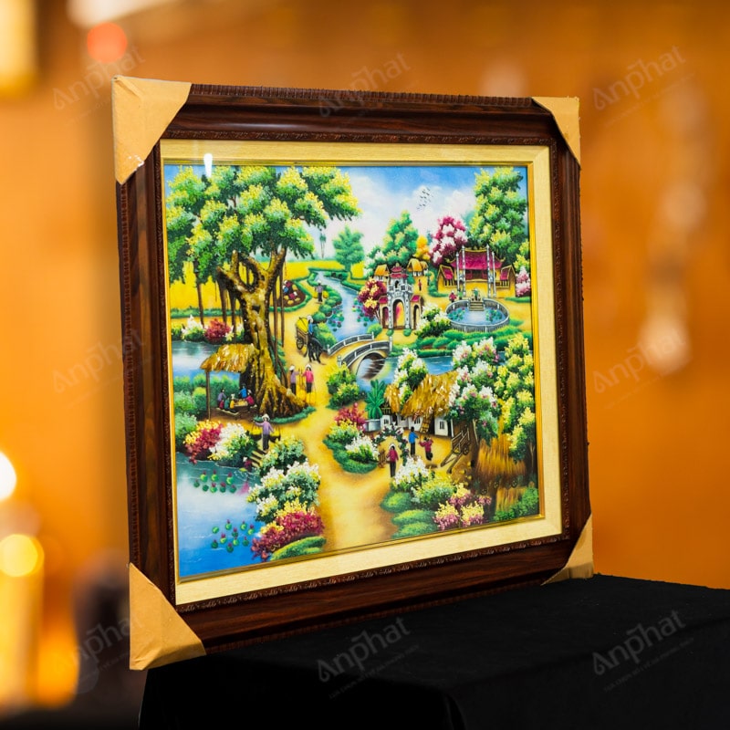 “Đồng Quê” là bức tranh đá treo phòng khách mang nhiều ý nghĩa